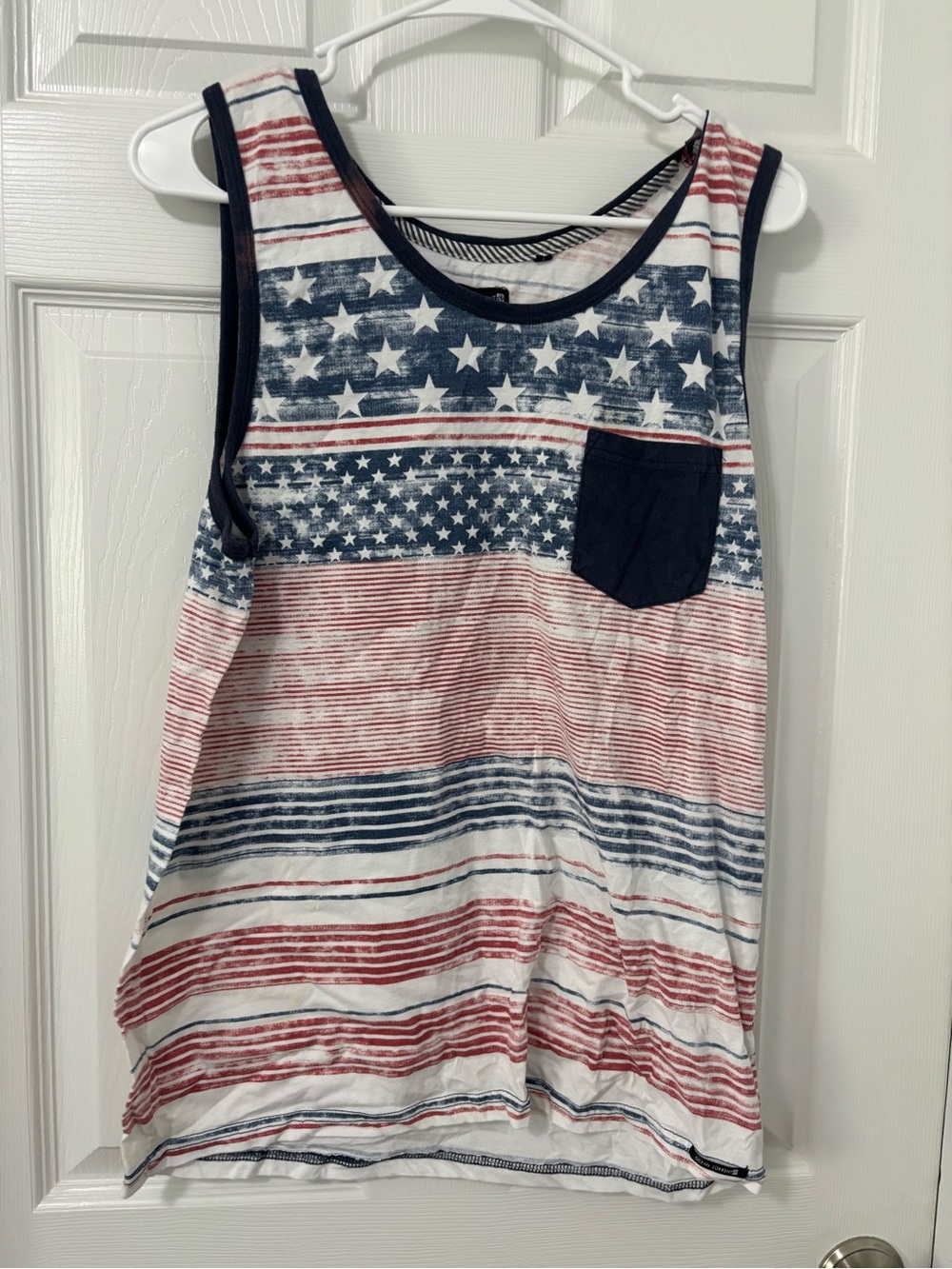 Ocean Current Patriotic Star & Stripe Pocket Tank - Red, White & Blue